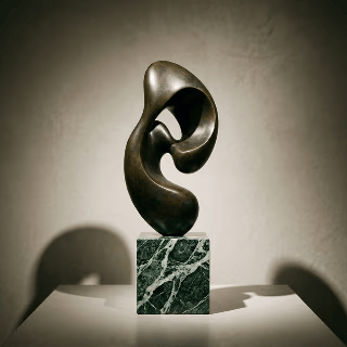 Sculpture de table minimaliste en bronze