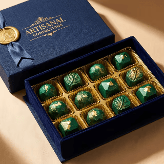 Coffret de chocolats de luxe peints à la main