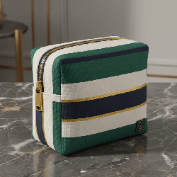Canvas Rainbow Stripe Zip Pouch